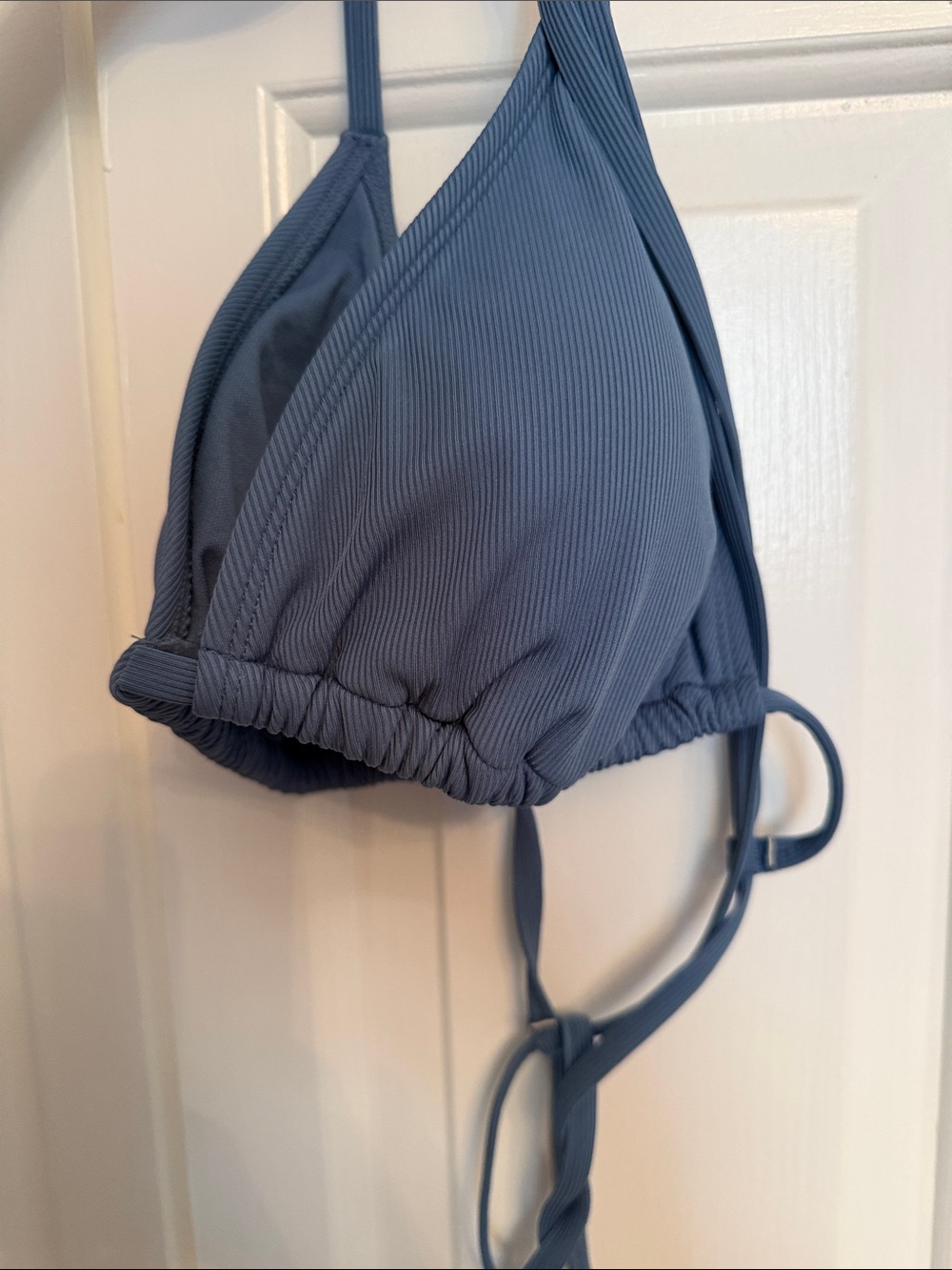 Shade & Shore Blue Ribbed Triangle Bikini Set - Picture 5 of 5